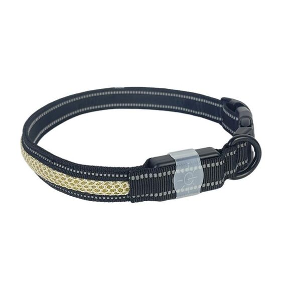 Collare di illuminazione per animali domestici ricaricabile resistente all'usura e impermeabile a LED, taglia: S (nero)