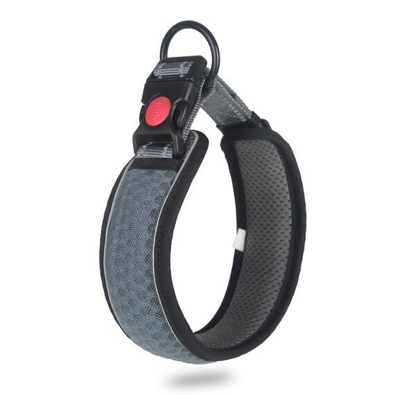 Collare per cani a rete a nido d'ape Collare per collo Collare anti-strangolamento riflettente traspirante XL (grigio)