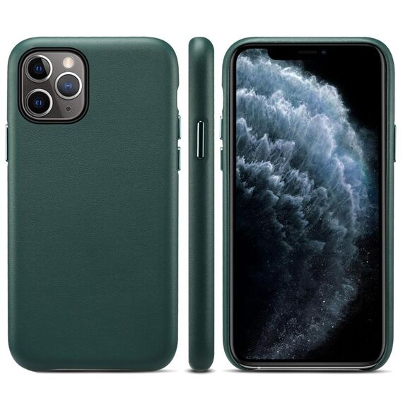 Per iPhone 11 Pro Max Lamb Grain PU Cover posteriore per telefono (verde scuro)