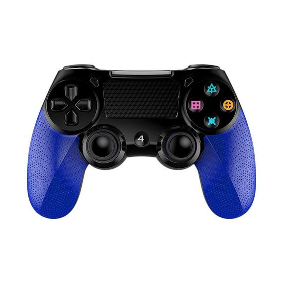 2 PCS Bluetooth wireless Gamepad Touch Screen con audio leggero Controller a doppia vibrazione per PS4 (blu)