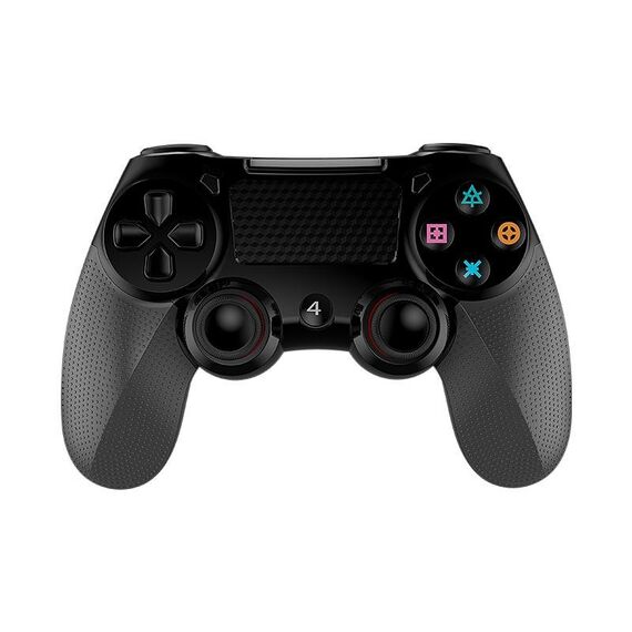 2 PCS Bluetooth Wireless Gamepad Touch Screen con audio leggero Controller a doppia vibrazione per PS4 (nero)