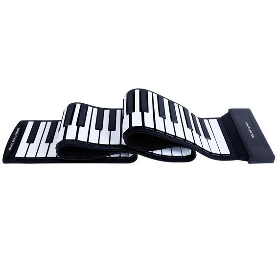 MIDI88 Pianoforte pieghevole a 88 tasti arrotolato a mano Tastiera morbida MIDI professionale Pratica simulata Pianoforte elettronico pieghevole da portare con sé (Nero Inglese)