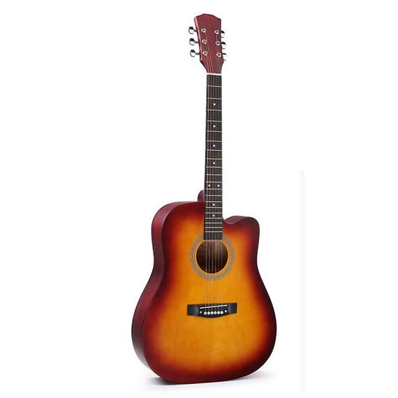 Chitarra acustica folk per principianti, formazione e insegnamento di strumenti a corda, colore: 41 pollici (giallo tramonto)