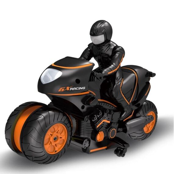Motocicletta con telecomando 2.4G Motocicletta fuoristrada rotante ad alta velocità con tracciamento laterale (nero arancione)