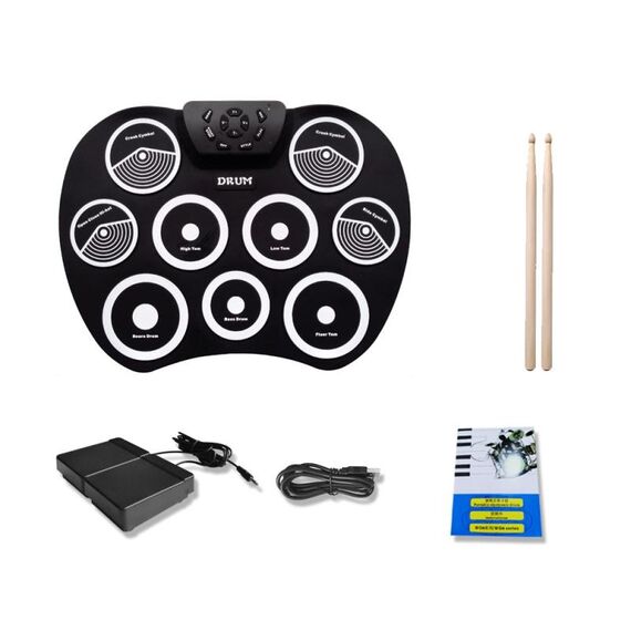 Silicone Pieghevole portatile DRUM DTX DTX Game Strike Board (G801 Bianco)