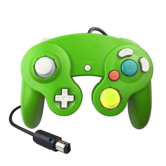 2 PCS Single Point Controller vibrante Controller cablato per Nintendo NGC / Wii, Colore del prodotto: verde
