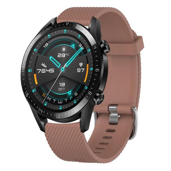 Per Huawei Watch GT2 Pro 22mm cinturino in silicone testurizzato con diamanti (rosa)