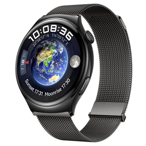 Per Huawei Watch 4/4 Pro Milan cinturino con doppia maglia magnetica in acciaio (grigio)