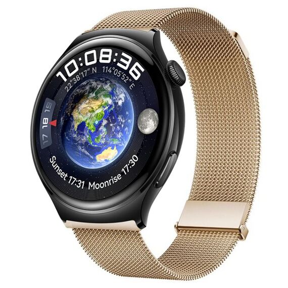 Per Huawei Watch 4/4 Pro Milan cinturino con doppia maglia magnetica in acciaio (oro rosa)