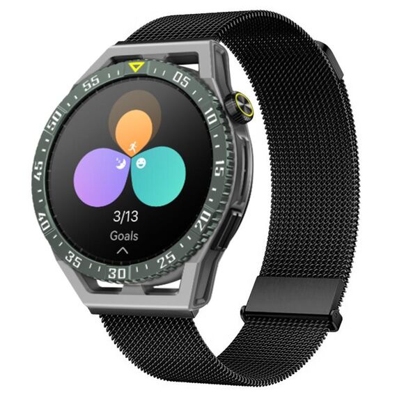Per Huawei Watch GT3 SE Milan cinturino doppio in acciaio magnetico (nero)