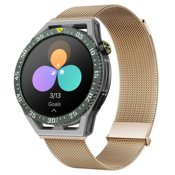 Per Huawei Watch GT3 SE Milan cinturino doppio acciaio magnetico in maglia (oro rosa)