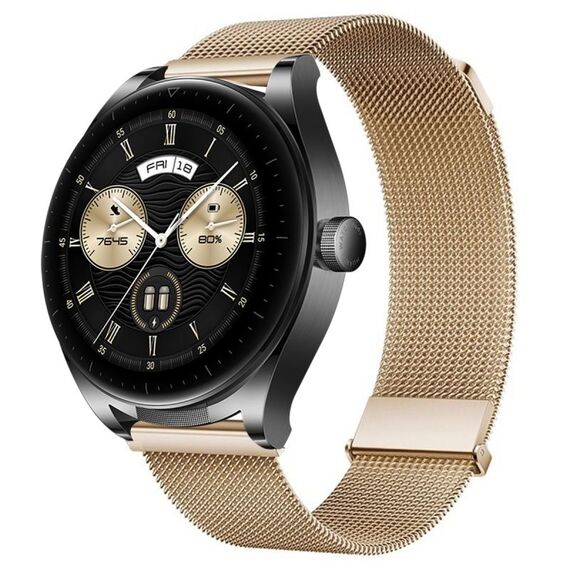 Per Huawei Watch Buds Milan doppio cinturino magnetico in maglia di acciaio (oro rosa)