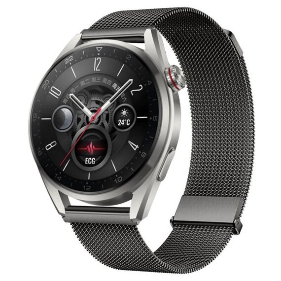 Per Huawei Watch3 Pro New Milan doppio cinturino magnetico in maglia di acciaio (grigio)