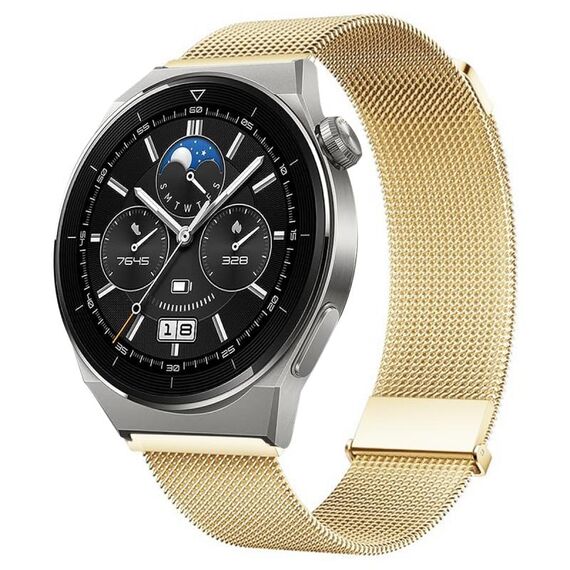 Per Huawei Watch GT3 Pro 46mm cinturino Milano con doppia maglia magnetica in acciaio (oro)