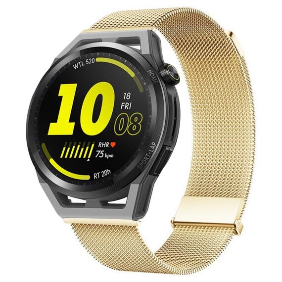 Per Huawei Watch GT Runner Milan cinturino con doppia maglia magnetica in acciaio (oro)