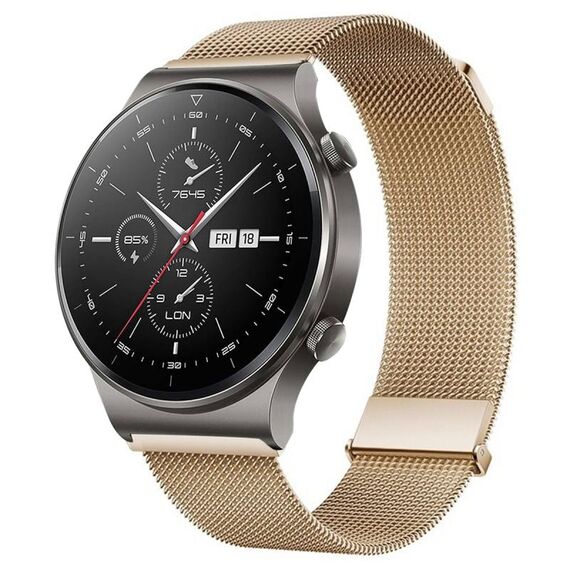 Per Huawei Watch GT2 Pro / GT2 46mm cinturino Milan con doppia maglia magnetica in acciaio (oro rosa)
