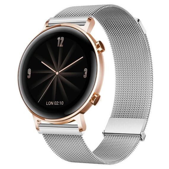 Per Huawei Watch GT 2e / GT 42mm/46mm Cinturino Milano con doppia maglia magnetica in acciaio (Argento)