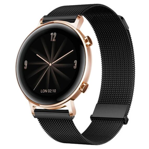 Per Huawei Watch GT 2e / GT 42mm/46mm cinturino Milano con doppia maglia magnetica in acciaio (nero)