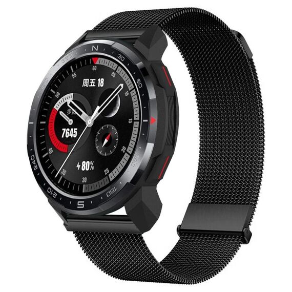 Per Honor Watch GS Pro Milan cinturino in maglia di acciaio doppio magnetico (nero)