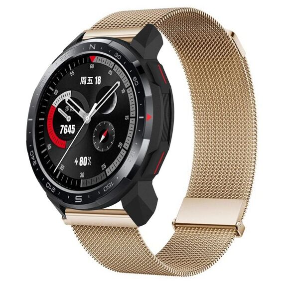 For Honor Watch GS Pro Milan cinturino doppio in acciaio magnetico (oro rosa)
