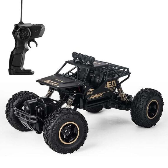 HD6026 1:16 Auto da arrampicata in lega di grandi dimensioni Mountain Bigfoot Cross-country a quattro ruote motrici Giocattolo per auto con telecomando, Dimensioni: 28 cm (Nero)