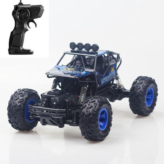 HD6026 1:16 Auto da arrampicata in lega di grandi dimensioni Mountain Bigfoot Cross-country a quattro ruote motrici Telecomando giocattolo per auto, Dimensioni: 28 cm (blu)