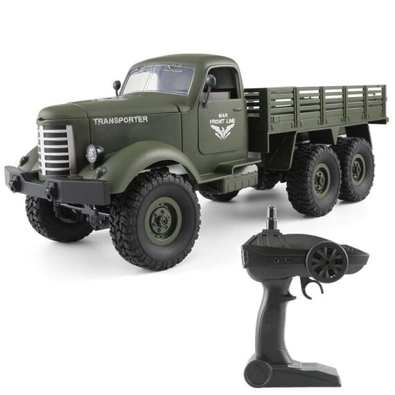 JJR / C Q60 Transporter-1 Full Body 1:16 Mini 2.4GHz RC 6WD Giocattolo per auto militare fuoristrada cingolato (Army Green)