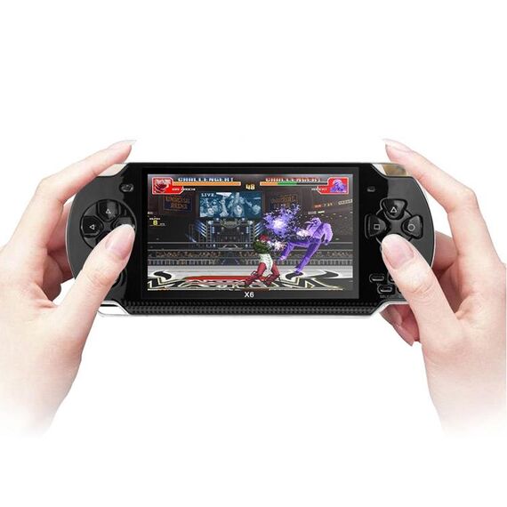 X6 Console da gioco portatile retrò con schermo da 4,3 pollici con fotocamera da 3 MP, 10000 giochi incorporati, supporto per e-book / registrazione / riproduzione musicale / riproduzione video (nero)