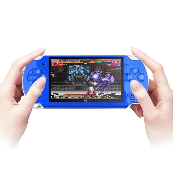 X6 Console da gioco portatile retrò con schermo da 4,3 pollici con fotocamera da 3 MP, 10000 giochi integrati, Supporta e-book / registrazione / riproduzione musicale / riproduzione video (blu)