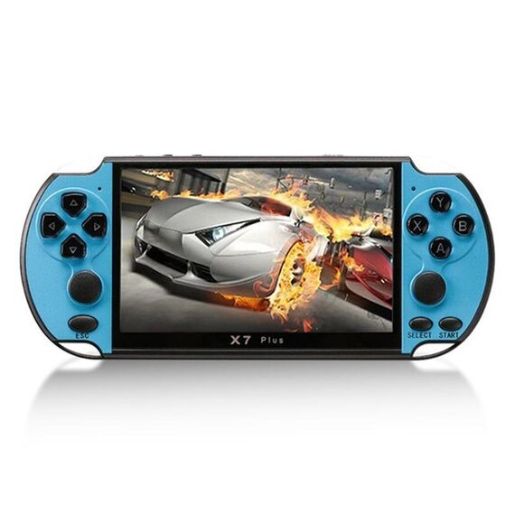 X7 Plus Retro Games Classic Games console di gioco portatile con schermo HD da 5,1 pollici e memoria 8G, supporto MP4 / ebook (blu)