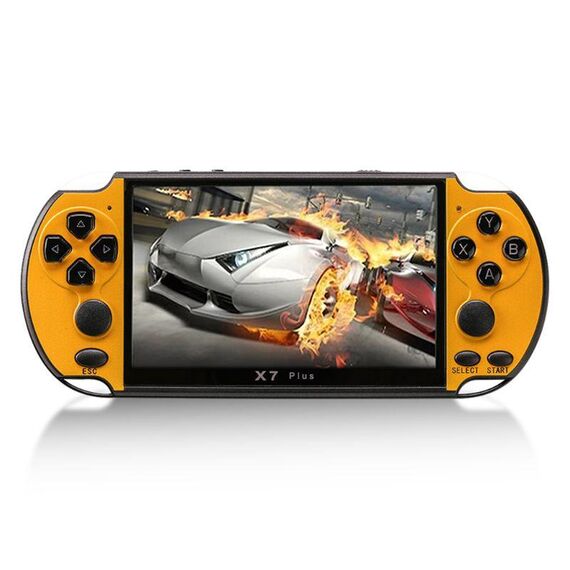 X7 Plus Retro Giochi classici console di gioco portatile con schermo HD da 5,1 pollici e memoria 8G, supporto MP4 / ebook (giallo)