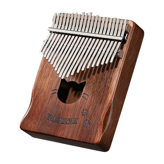 21 Tono Acacia Wood Thumb Piano Kalimba Strumenti musicali (Brown-Cat)