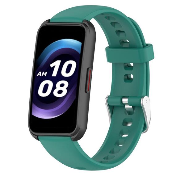 For Keep Band B4 Cinturino per orologio in silicone con superficie lucida da 16 mm (verde pino)