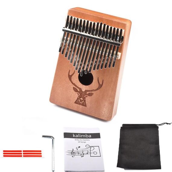 17-Tone Beginner Finger Piano Deer Head Kalimba Thumb Piano (Kit in legno)