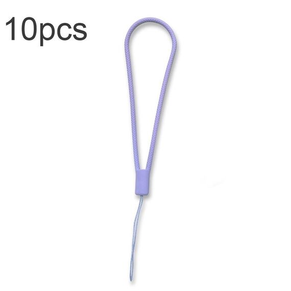 Corda per mano anti-perdita con cordino per telefono cellulare con motivo in silicone da 10 pezzi (chiodi di garofano viola)