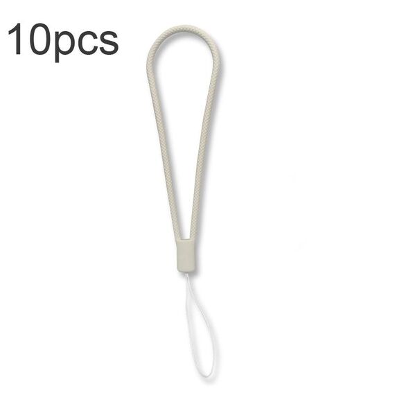 Corda per mano anti-perdita con cordino per telefono cellulare con motivo in silicone da 10 pezzi (bianco antico)