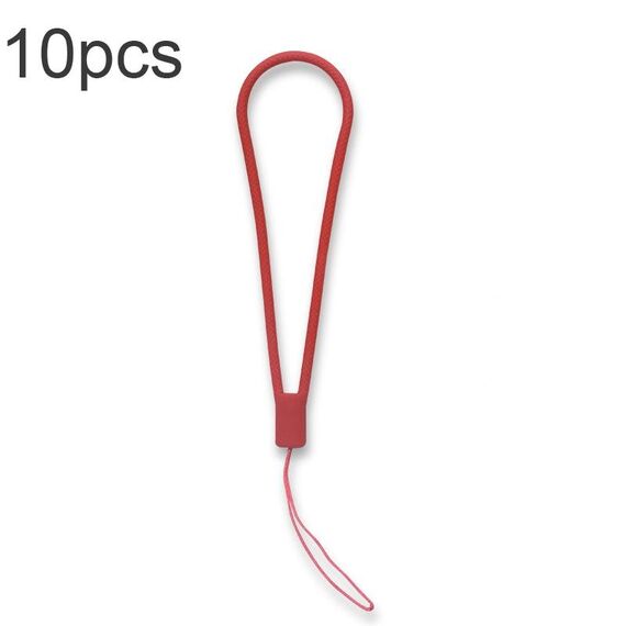 Corda anti-perdita per cordino per telefono cellulare con motivo in silicone da 10 pezzi (tè rosso)