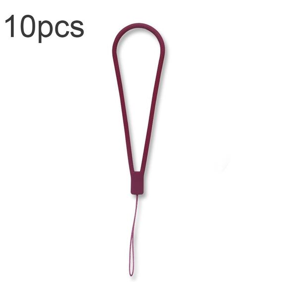 Corda per mano anti-perdita con cordino per telefono cellulare con motivo in silicone da 10 pezzi (rosso melograno)