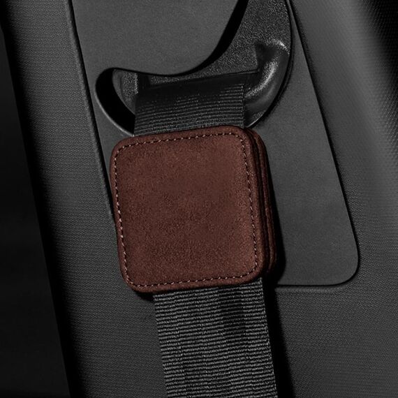 Limitatore cintura di sicurezza per auto Regolatore elastico Fissaggio magnetico (marrone)