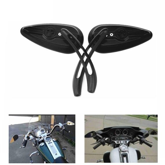 SF104 Specchietto retrovisore retrovisore retrovisore modificato per moto Specchio riflettente (nero)