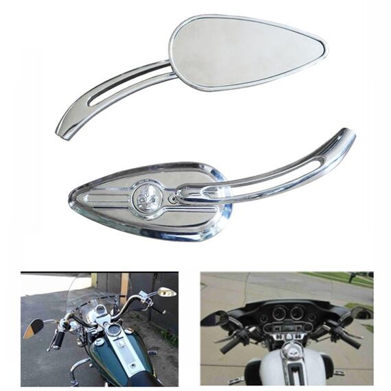 SF104 Specchietto retrovisore retrovisore retrovisore modificato per moto Specchietto riflettente (placcatura argento)