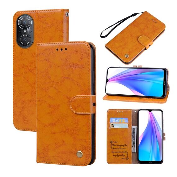 Per Honor 50 SE Custodia per telefono in pelle con trama cerata ad olio (giallo)