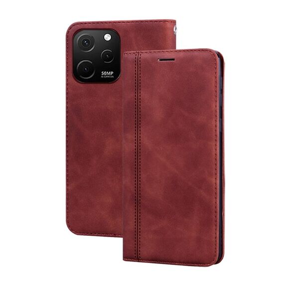 Per Huawei nova Y61/Enjoy 50z Custodia per telefono in PU con vibrazione orizzontale magnetica aziendale smerigliata (marrone)