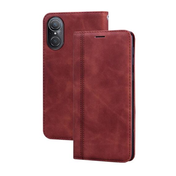 Per Huawei nova 9 SE 4G / 5G Custodia per telefono in PU con vibrazione orizzontale magnetica aziendale smerigliata (marrone)