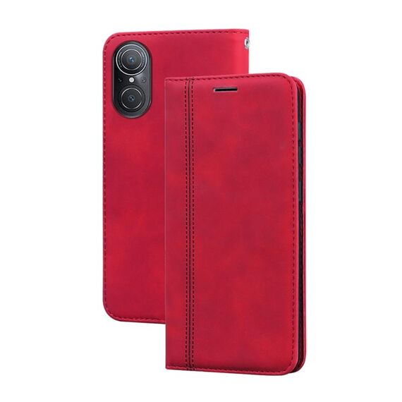 Per Huawei nova 9 SE 4G / 5G Custodia per telefono in PU con vibrazione orizzontale magnetica aziendale smerigliata (rosso)