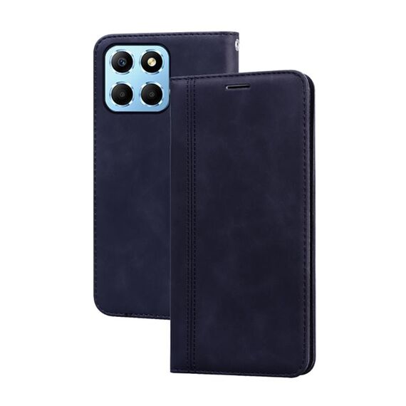 Per Honor X8 5G/Play6C 5G/X6 4G/X6S/70 Lite Custodia per telefono in PU con vibrazione orizzontale magnetica aziendale smerigliata (nero)