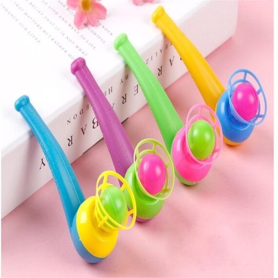 50 pz Bambini giocattolo Sospensione Sospensione Blow Ball Nostalgic Toy Blowing Music Magic Ball Ball, consegna colore casuale