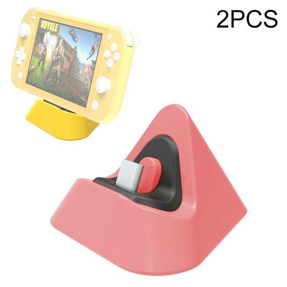 2 PCS DOBE TNS-19062 Host Charging Bottom Portable Triangle Triangle Caricabatterie per interruttore / lite (rosso corallo)