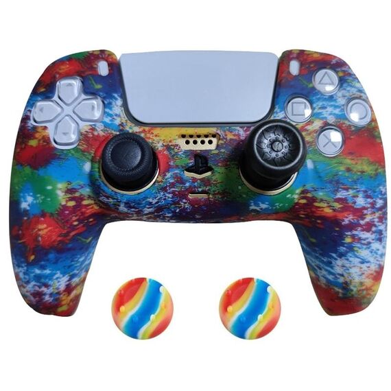 2 PCSPS5Gamepadcoperturaprotettiva in silicone(9+Cappelli)