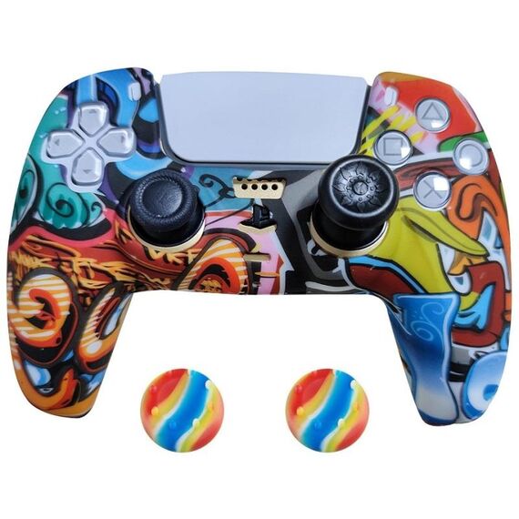 2 PCSPS5coperturaprotettiva in siliconeGamepad(21 +Cappelli)